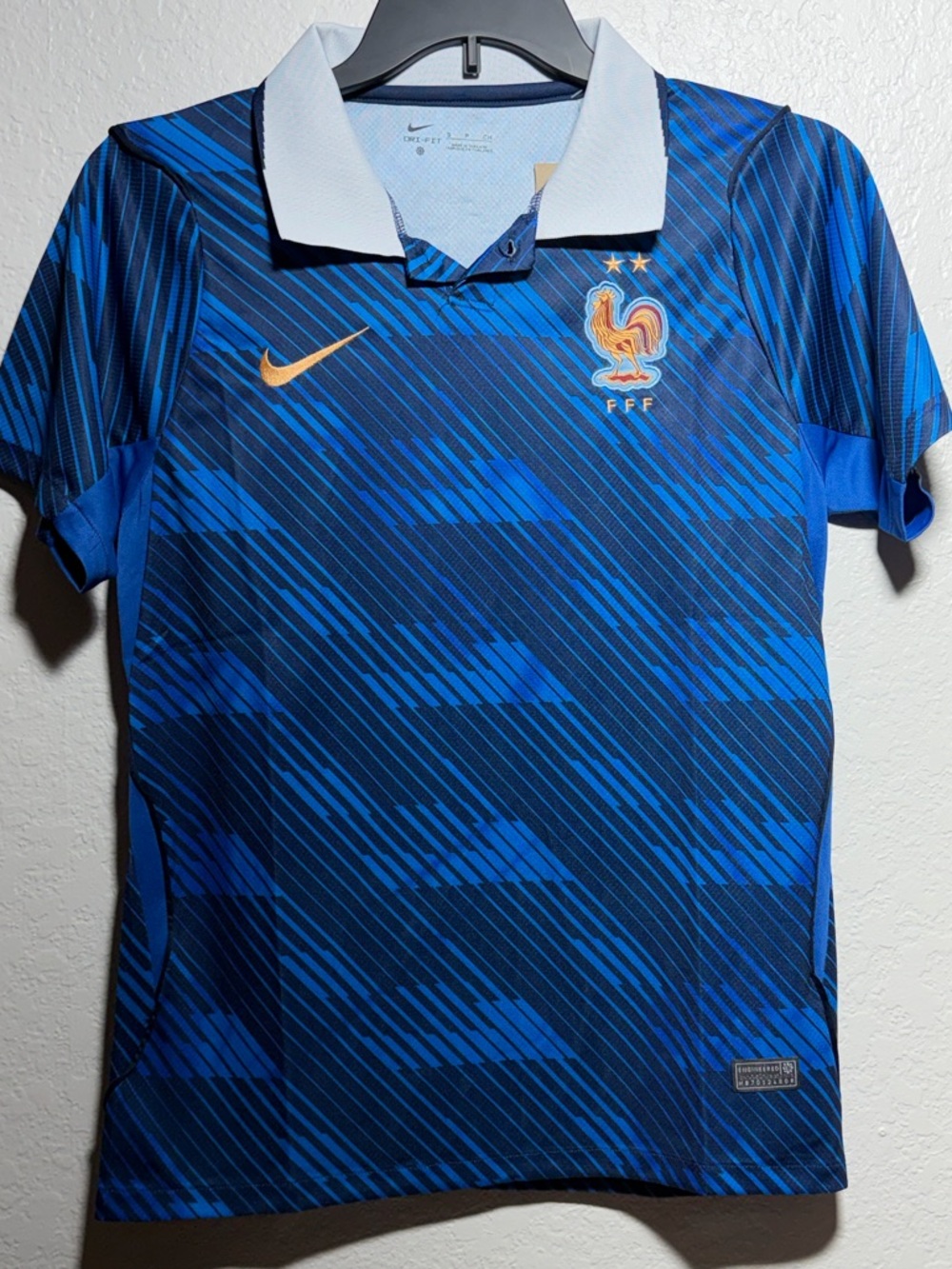 Nike Blue and Navy France FFF Soccer Jersey